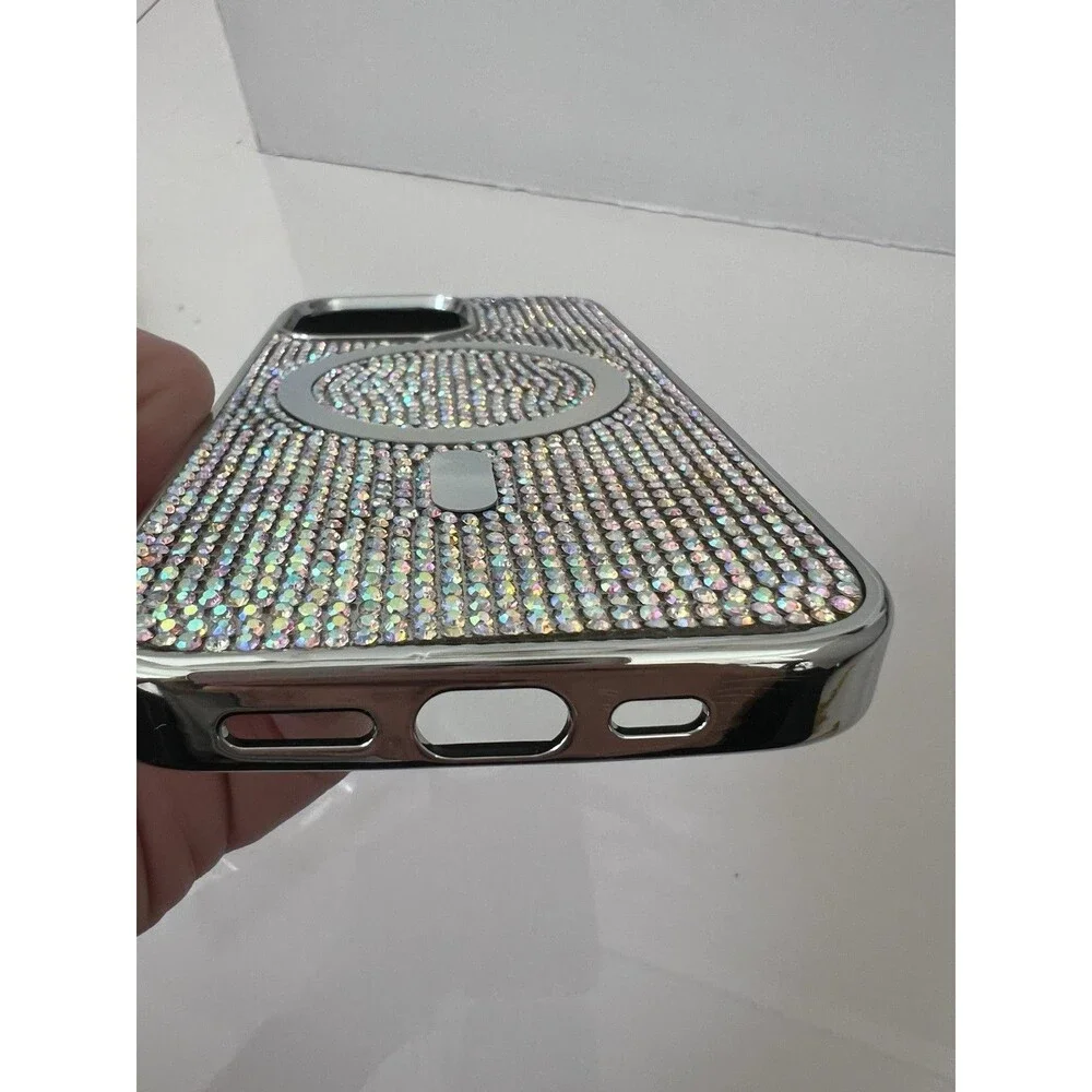 Los Angeles Boutique Luxury Rhinestone Iridescent iPhone 13 Pro Case Magsafe NEW